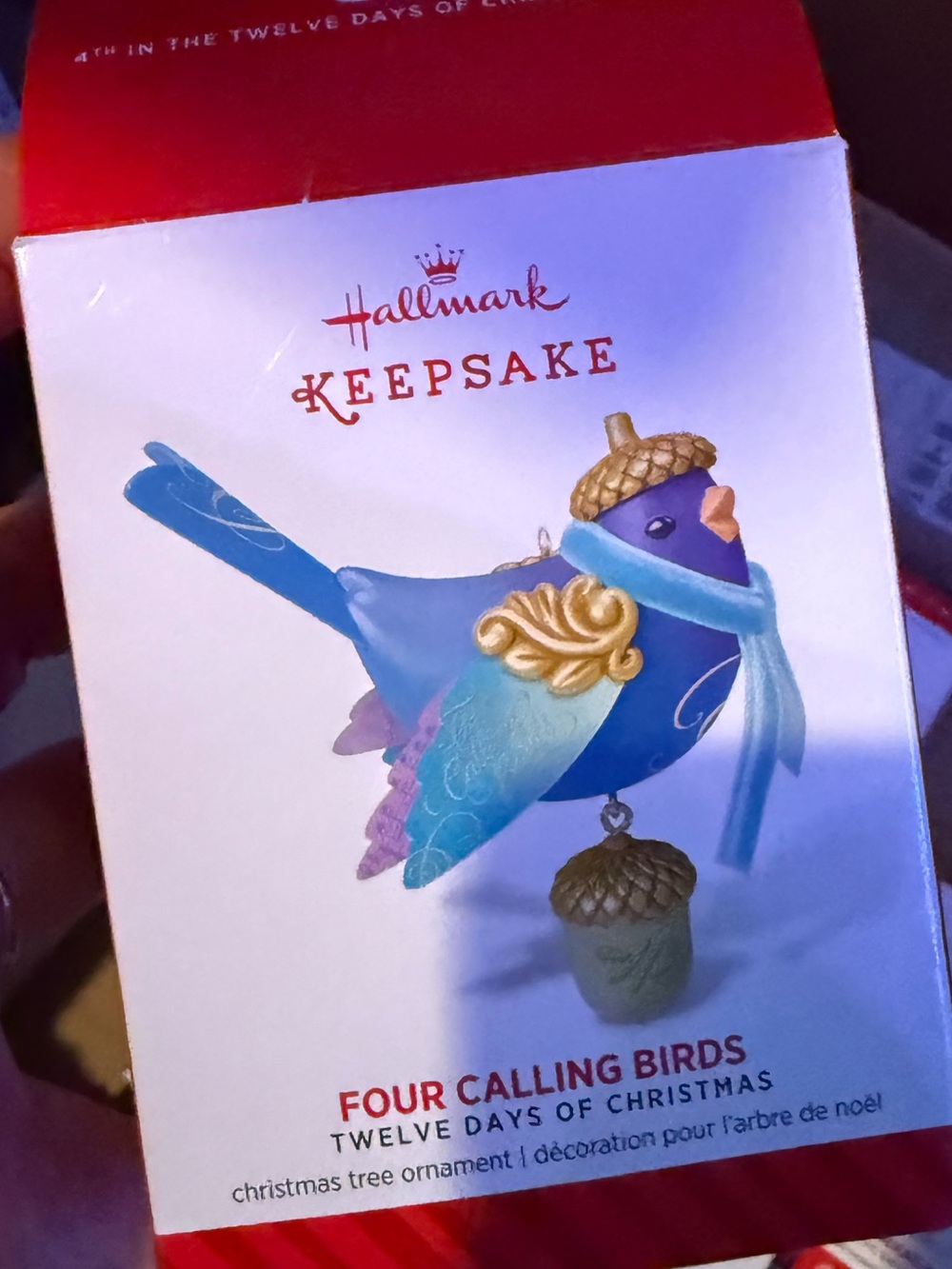 Hallmark Blue and Purple Four Calling Birds Keepsake Ornament